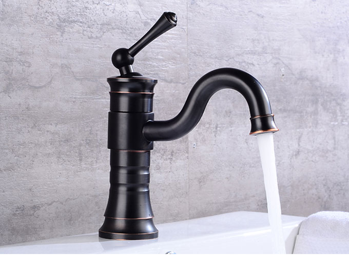 Basin Faucet Bathroom Single Handle Water Tap Bronze
