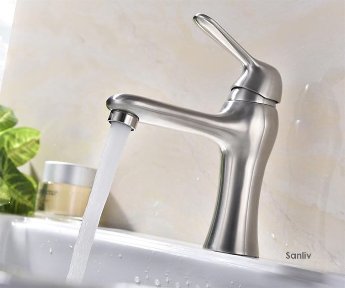 Brushed Stainless Steel Bathroom Basin Tap 80103