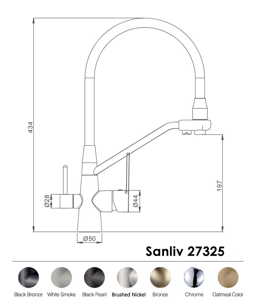 Dual Handle Triflow Pullout Kitchen Faucet with Purified Water Tap and Flexible Spout