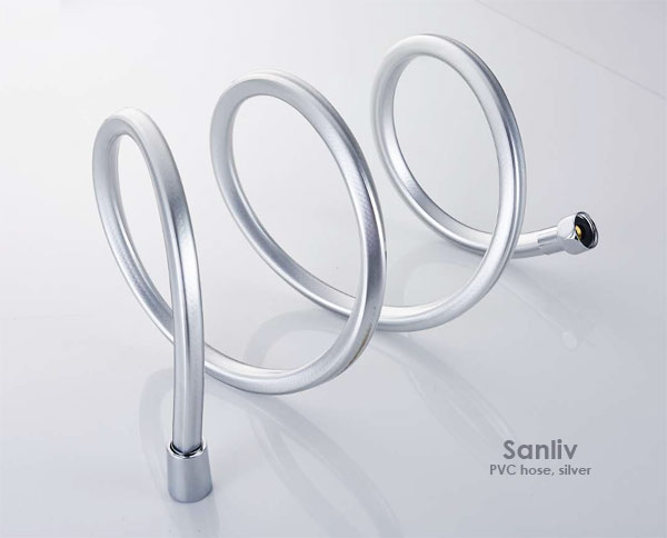 Premium Flexible PVC Square Handheld Shower Hose Silver