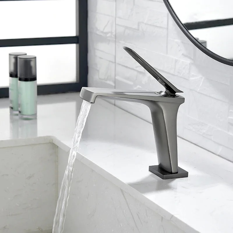 Graphite Black Bathroom Washbasin Tap Sink Faucet