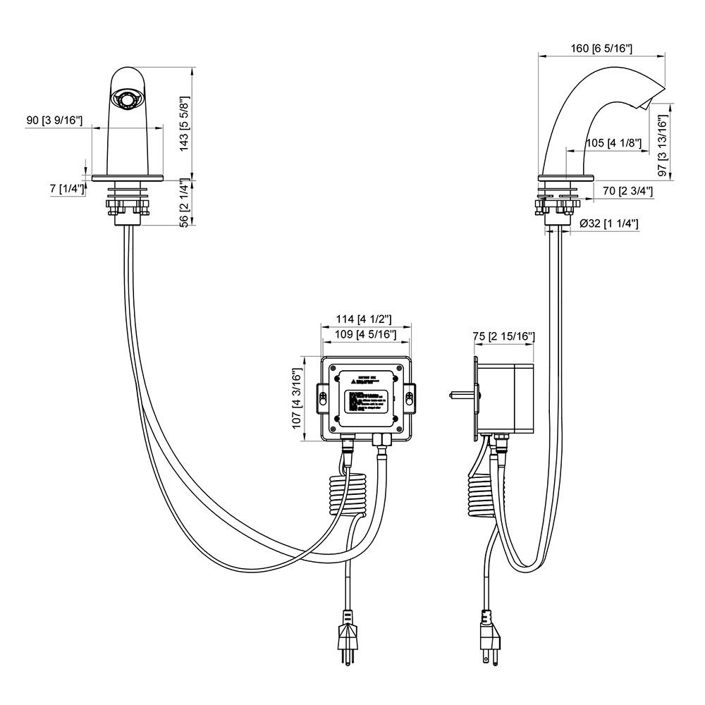 Hands Free Basin Faucet Gooseneck Spout Concealed Sensor