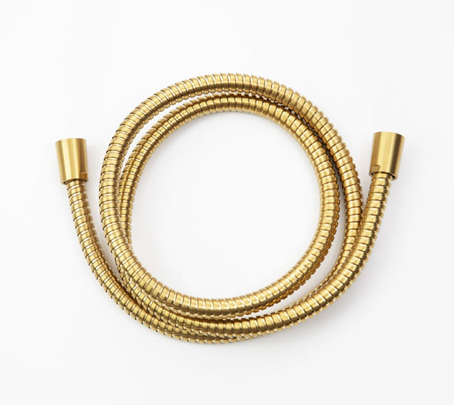 Metal Handheld Shower Hose in Brushed Gold