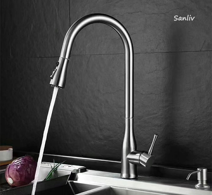 Pull Down Single Handle Dual Spray Kitchen Faucet 28121