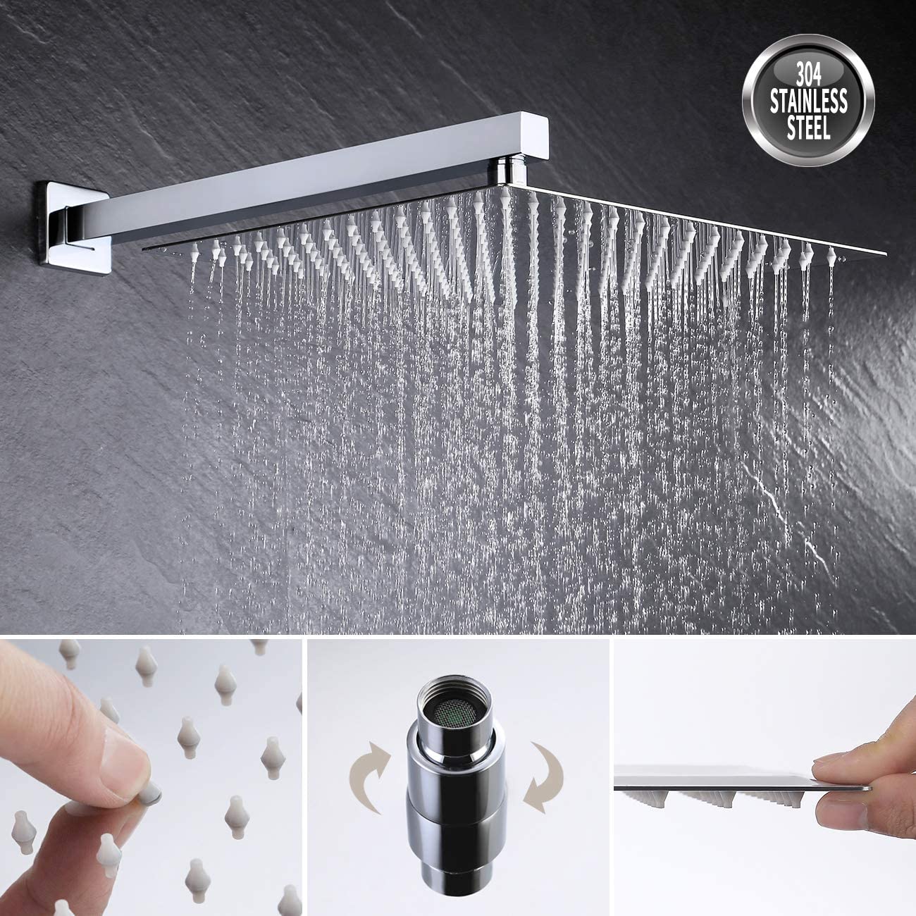 Wall-mounted Rainfall Shower Head System Combo Set