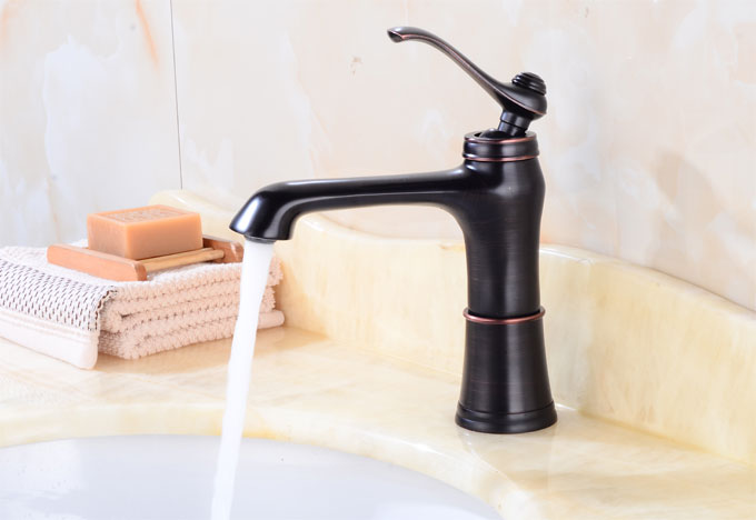 Classic Style Single Lever Bronze Basin Mixer