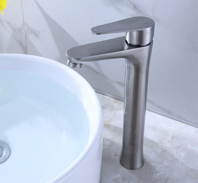 Single Handle Vessel Bathroom Sink Faucet in Brushed Nickel 80102