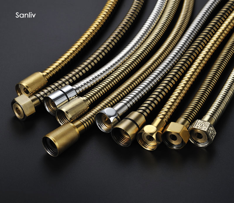 Stainless Steel Shower Hose in Brushed Gold