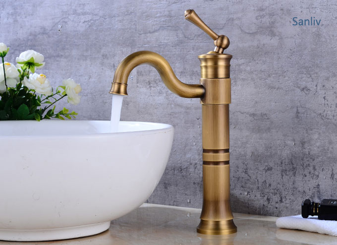Tall Vessel Filler Bathroom Sink Faucet Basin Mixer Tap Bronze