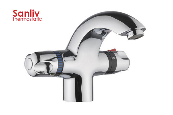 Thermostatic Basin Mixer Bathroom Sink Faucet Chrome