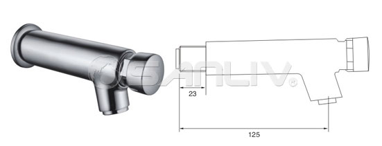 Wall mounted time-flow pillar tap 20110