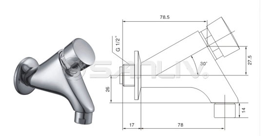 Self-closing Time-Flow Washbasin Single Tap 20112