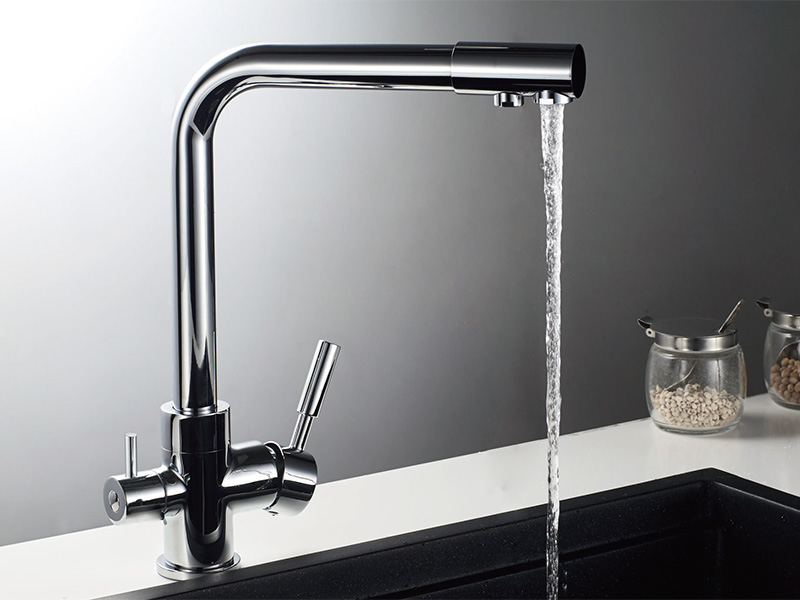 Tri Flow RO Water Tap Kitchen Sink 3 Way Faucet Chrome