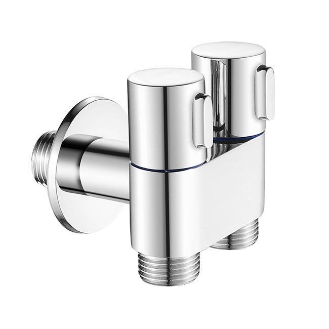 Two Handle G1/2 Three-way Filling angle Valve wall mount One Into Two Out water controller Toilet Bidet Cleaning Sprayer Accessories