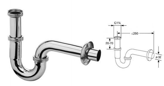 typiscal p trap size for bathroom sink