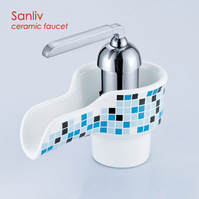 Single Lever Modern Waterfall Ceramic Washbasin Tap 28552