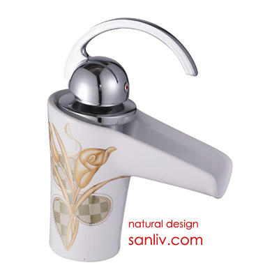Single Handle Ceramic Waterfall Bathroom Basin Mixer Tap 28530