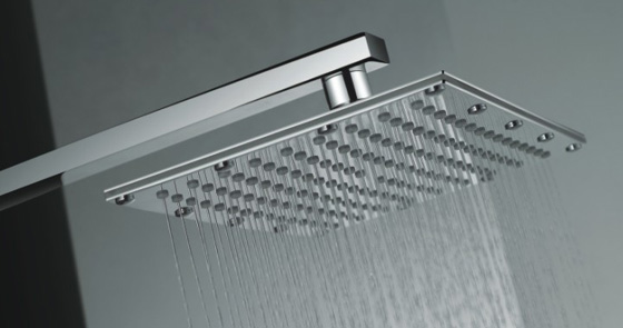 Rain Shower Head Flow in Waterfall