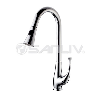 Single handle pull out spray kitchen faucet 28117