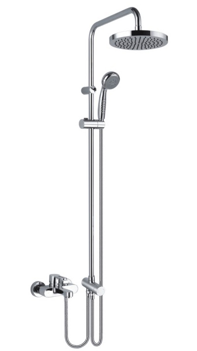 Bath Shower Mixer Faucet with showerpipe and rain showerhead