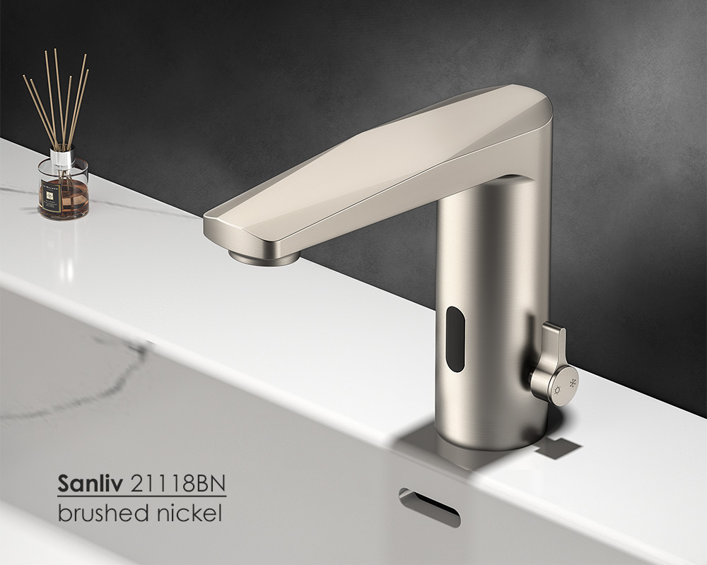 Sanliv Brushed Nickel Automatic Sensor Faucet is touchless hands free faucet.