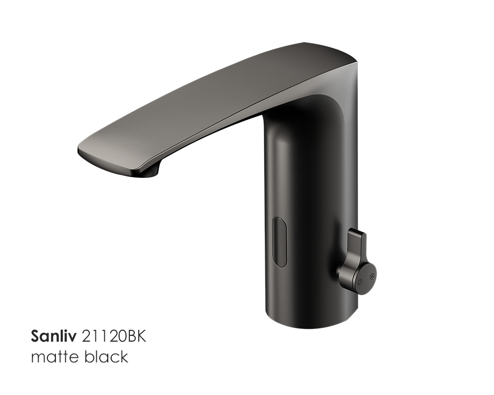 Sanliv Matte Black Automatic Sensor Faucet is touchless hands free mixer black