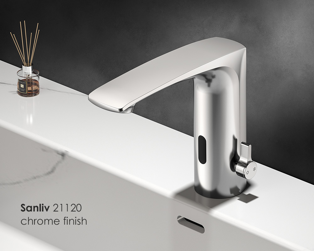 Sanliv Chrome Automatic Sensor Faucet is touchless hands free mixer chrome