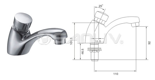 Self-closing washbasin single faucet 20105