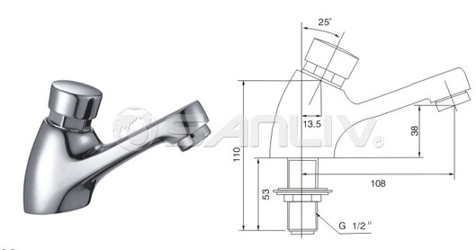 Self-closing single basin tap faucet 20106