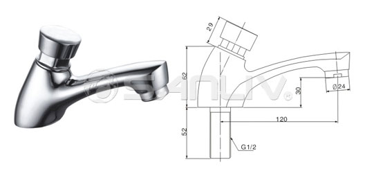 Timed-Flow Pillar Tap Faucet 20108