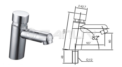 Self-closing Time-Flow Washbasin Single Tap 20113