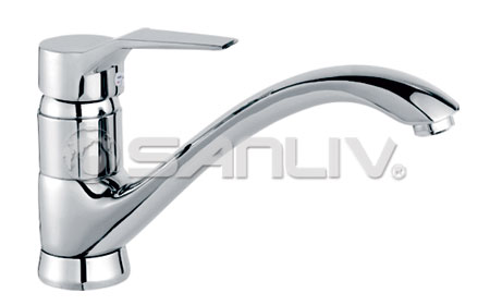 Heavy duty single handle one hole kitchen sink faucet