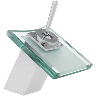 glass waterfall bathroom sink faucet 